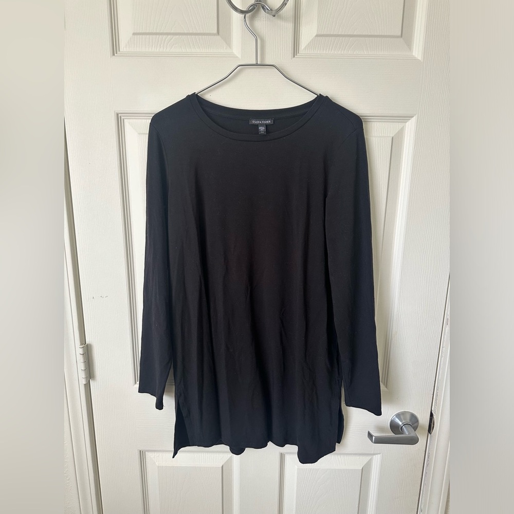 EILEEN FISHER Black Long Sleeve Top.